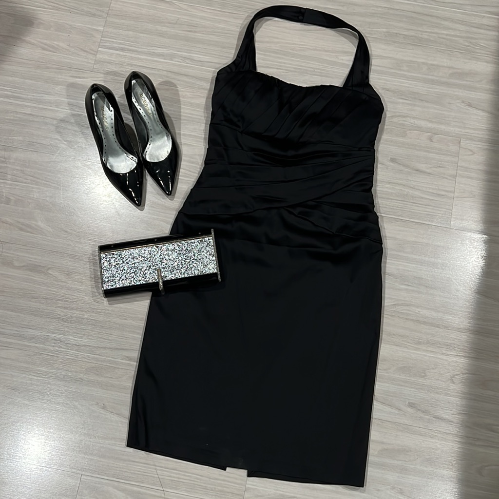 Sexy Satin Black Dress